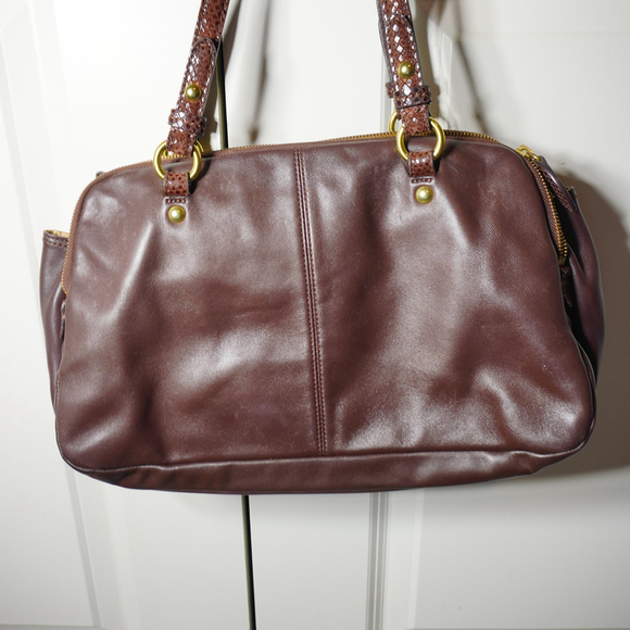 Women's Coach Brown Leather Satchel Bag - Picture 5 of 7